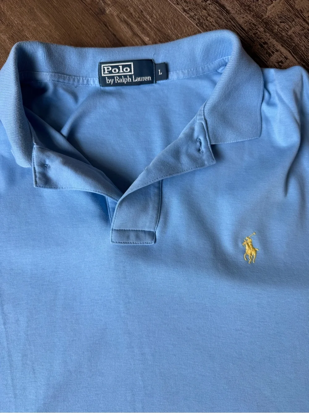 Polo by Ralph Lauren Men’s Sky Blue Polo with Yellow Pony